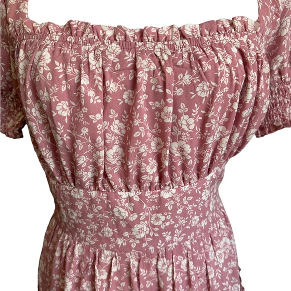 Trixxi Floral Smocked Sleeve Mini Dress Size Small - Picture 4 of 16